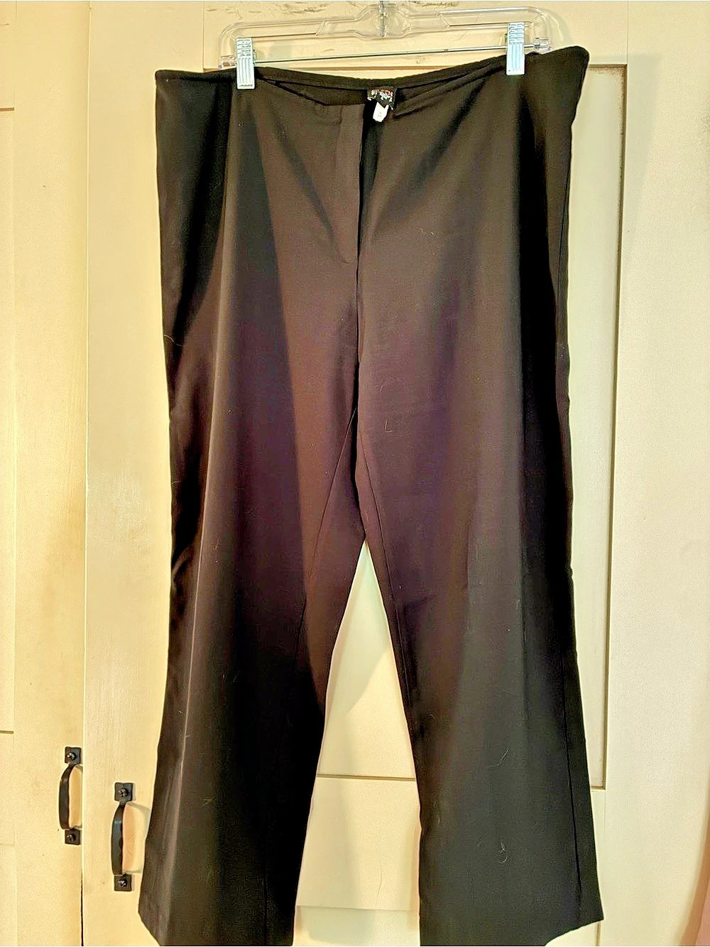 Eileen Fisher Black Wool Blend Wide Leg Trousers